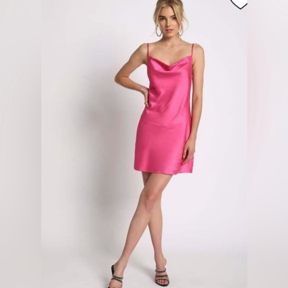 Sans Souci Fuchsia Satin Dress